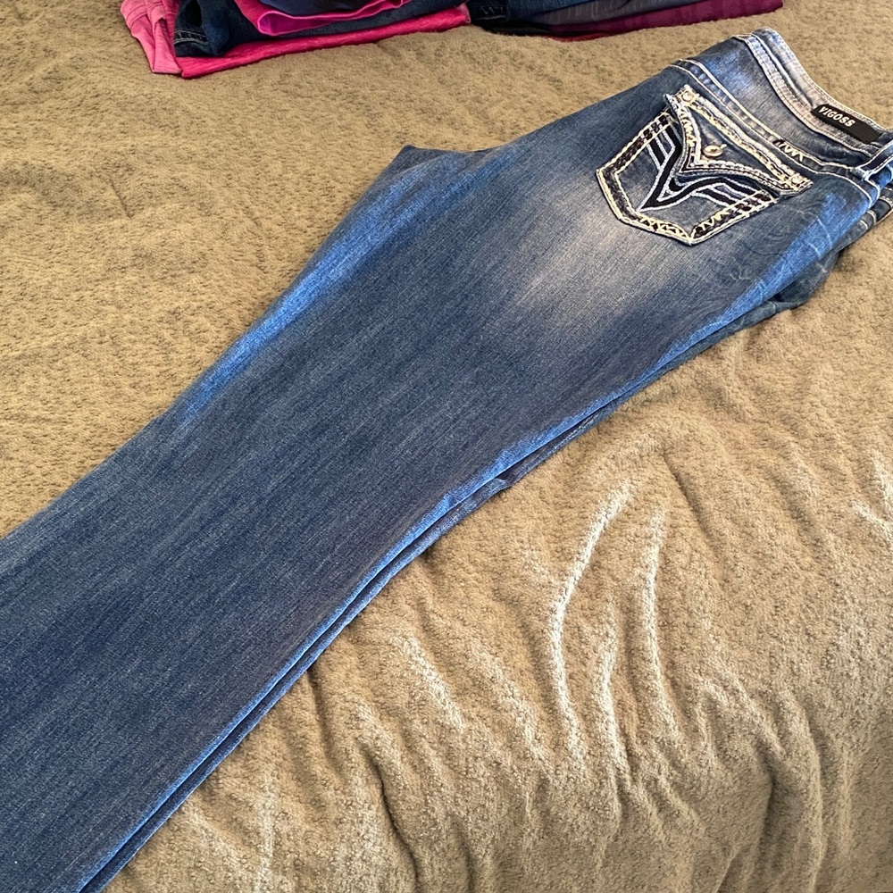 Vigoss Women's Boot Cut Jeans - Faded Blue Wash - Picture 6 of 6